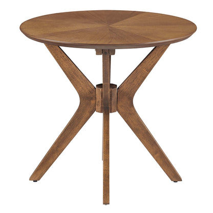 Crossroads 24" Round Wood Side Table by Furniture For America