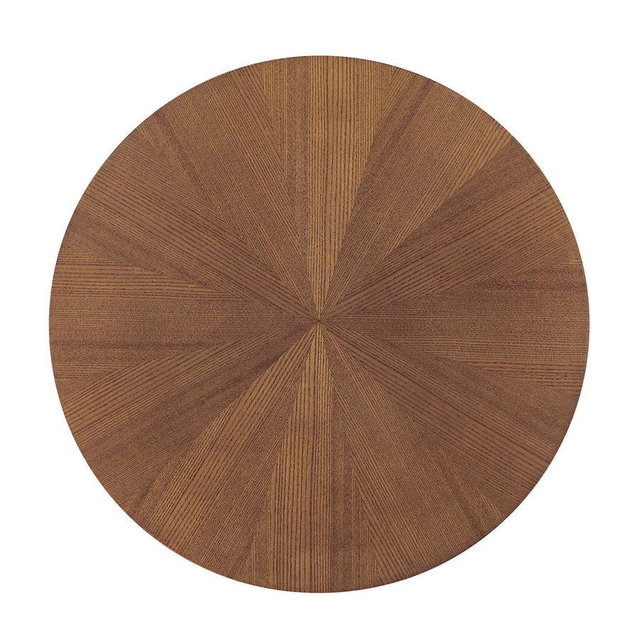 Vela 24" Round Wood Side Table in Walnut