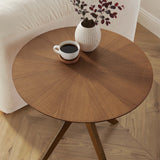 Vela 24" Round Wood Side Table in Walnut