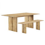 Ember 72" Wood Dining Table and Bench Set in Oak