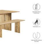 Ember 72" Wood Dining Table and Bench Set in Oak