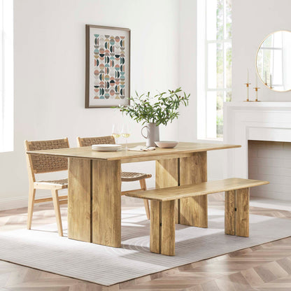 Amistad 72" Wood Dining Table and Bench Set by Furniture For America