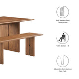 Ember 72" Wood Dining Table and Bench Set in Walnut