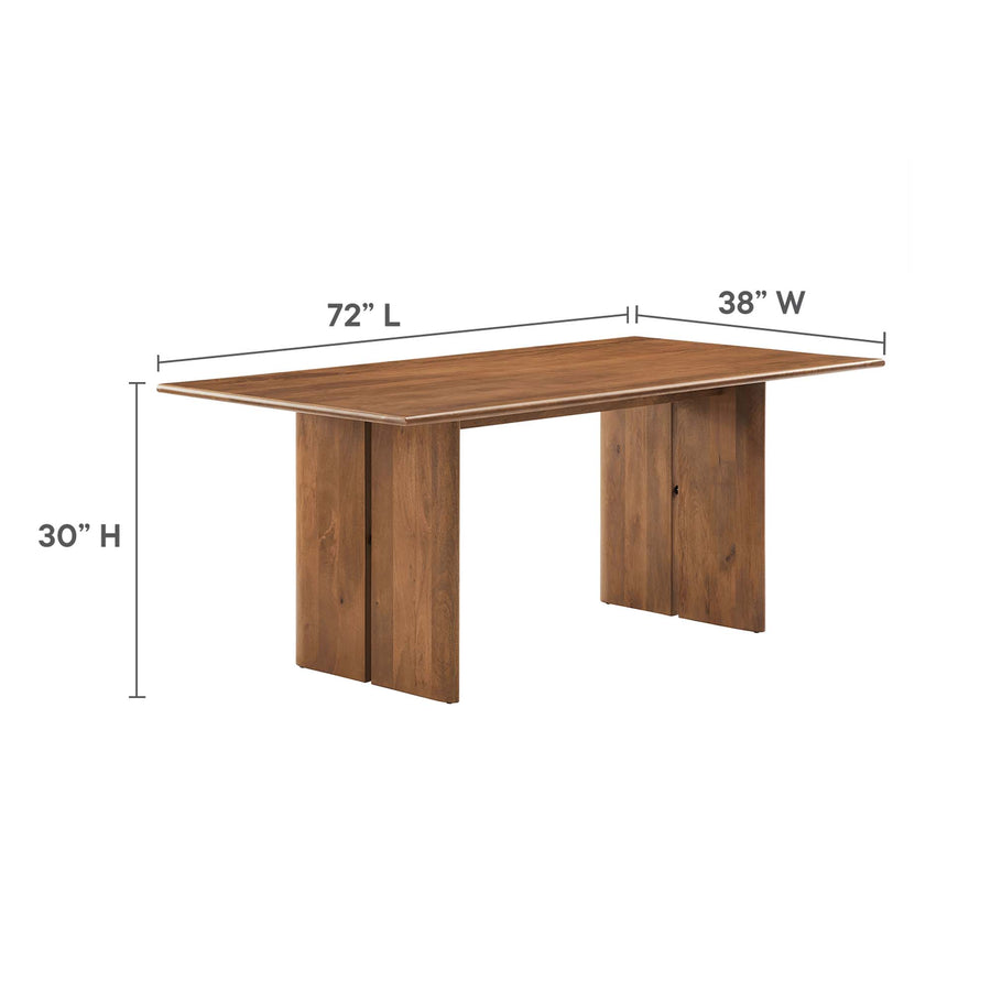 Ember 72" Wood Dining Table and Bench Set in Walnut