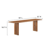 Ember 72" Wood Dining Table and Bench Set in Walnut