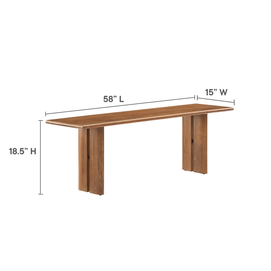 Ember 72" Wood Dining Table and Bench Set in Walnut