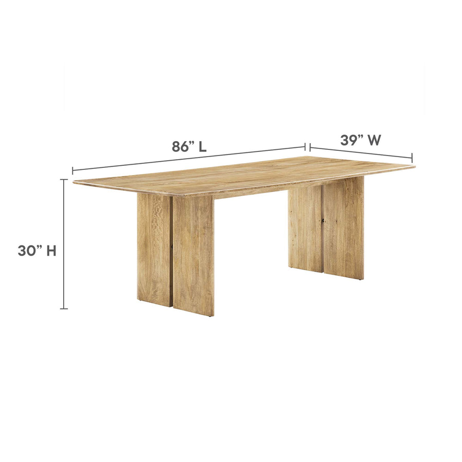 Ember 86" Wood Dining Table and Bench Set in Oak
