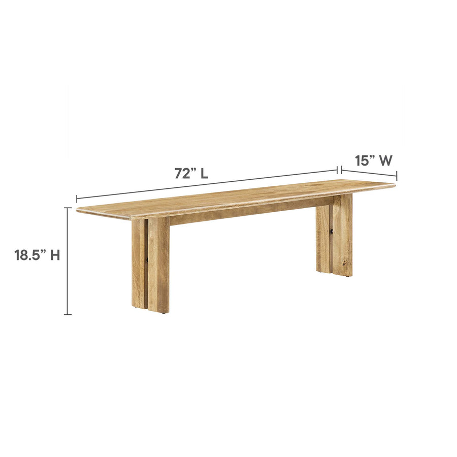 Ember 86" Wood Dining Table and Bench Set in Oak
