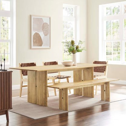 Amistad 86" Wood Dining Table and Bench Set by Furniture For America