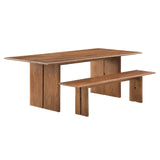 Ember 86" Wood Dining Table and Bench Set in Walnut