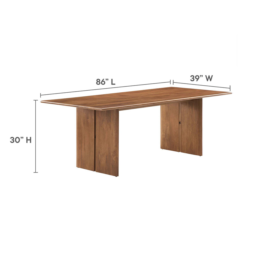 Ember 86" Wood Dining Table and Bench Set in Walnut