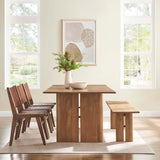 Ember 86" Wood Dining Table and Bench Set in Walnut