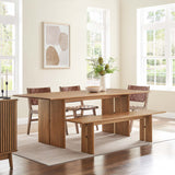 Ember 86" Wood Dining Table and Bench Set in Walnut