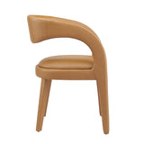 Iris Vegan Leather Dining Chair Set of 2 in Tan
