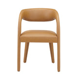 Iris Vegan Leather Dining Chair Set of 2 in Tan