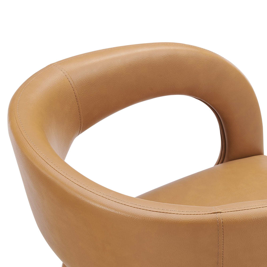 Iris Vegan Leather Dining Chair Set of 2 in Tan