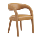 Iris Vegan Leather Dining Chair Set of 2 in Tan