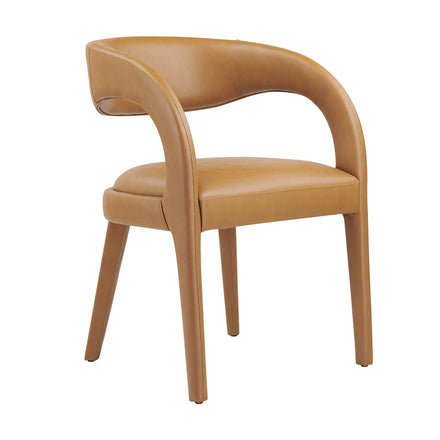 Pinnacle Vegan Leather Dining Chair Set of 2 in Tan