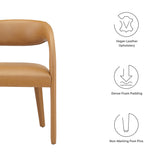 Iris Vegan Leather Dining Chair Set of 2 in Tan
