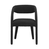 Iris Boucle Upholstered Dining Chair Set of 2 in Black