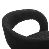 Iris Boucle Upholstered Dining Chair Set of 2 in Black