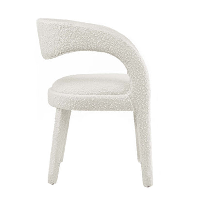 Pinnacle Boucle Upholstered Dining Chair Set of 2 by Furniture for America