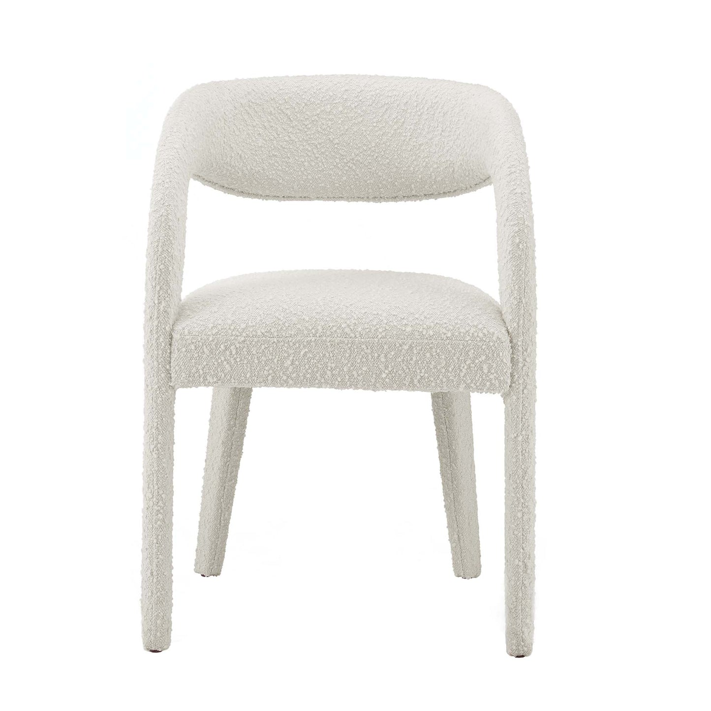 Pinnacle Boucle Upholstered Dining Chair Set of 2 by Furniture for America