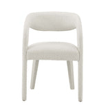 Iris Boucle Upholstered Dining Chair Set of 2 in Ivory