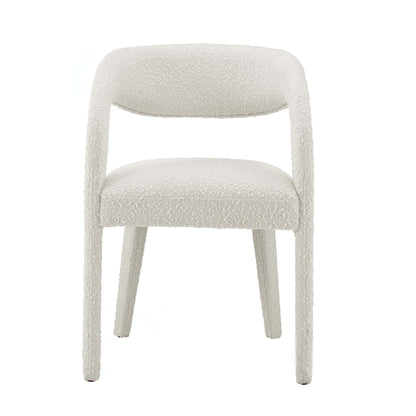 Pinnacle Boucle Upholstered Dining Chair Set of 2 by Furniture for America