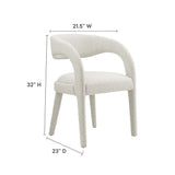 Iris Boucle Upholstered Dining Chair Set of 2 in Ivory