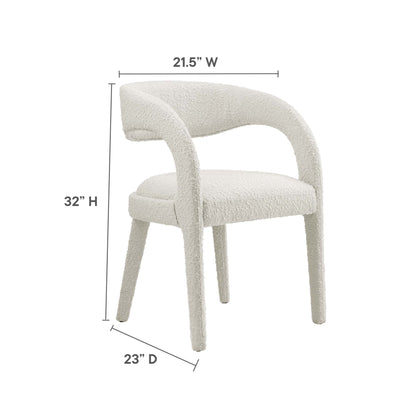 Pinnacle Boucle Upholstered Dining Chair Set of 2 by Furniture for America