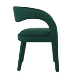 Iris Performance Velvet Dining Chair Set of 2 in Green