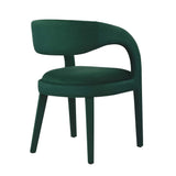 Iris Performance Velvet Dining Chair Set of 2 in Green