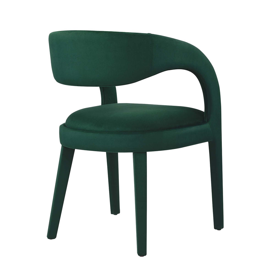 Iris Performance Velvet Dining Chair Set of 2 in Green