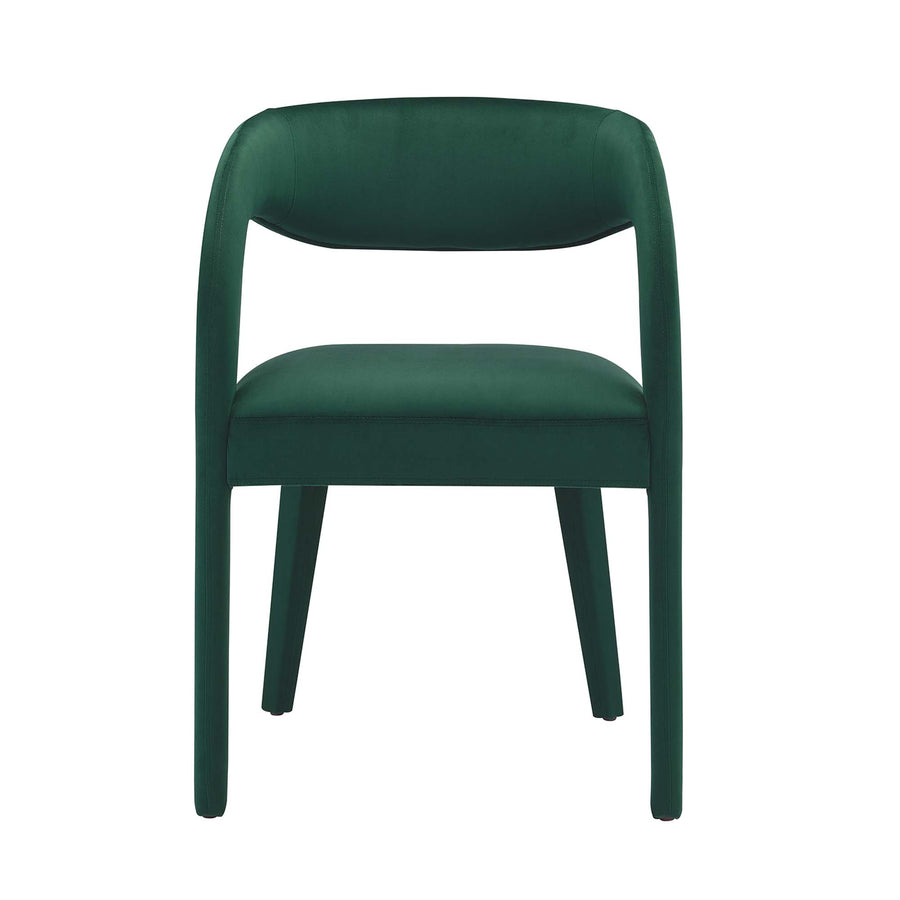 Iris Performance Velvet Dining Chair Set of 2 in Green