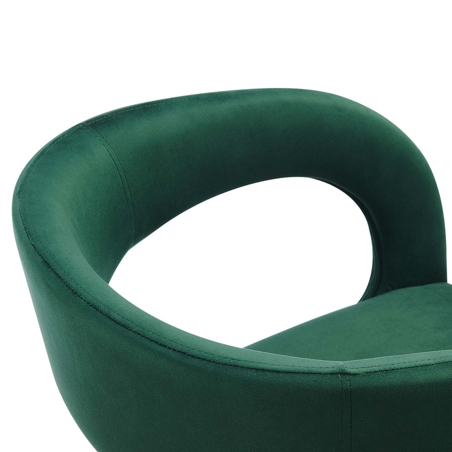 Iris Performance Velvet Dining Chair Set of 2 in Green