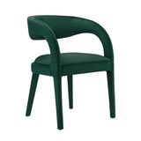Iris Performance Velvet Dining Chair Set of 2 in Green