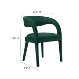 Iris Performance Velvet Dining Chair Set of 2 in Green