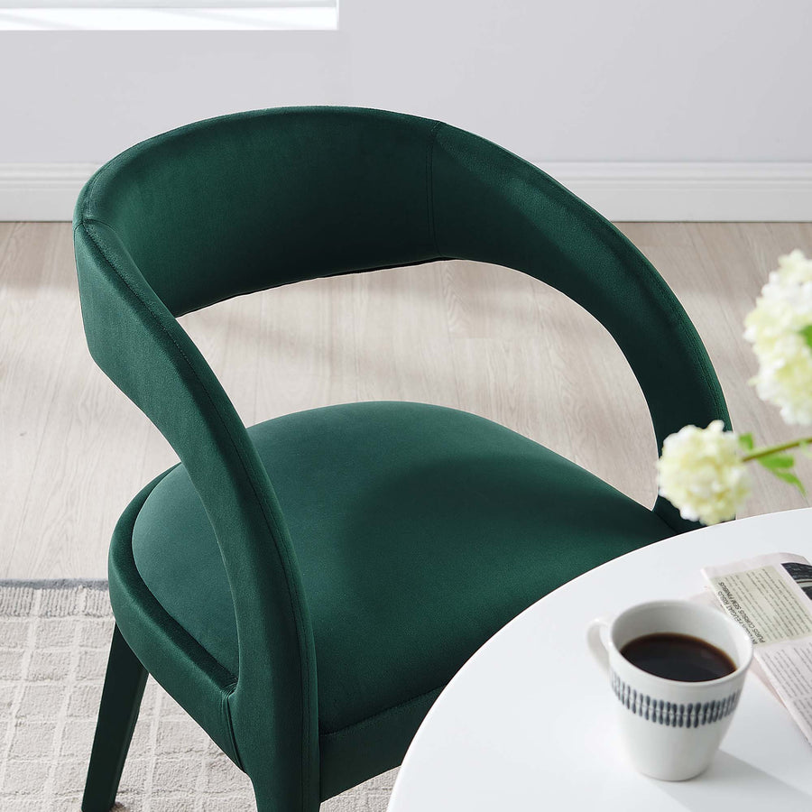 Iris Performance Velvet Dining Chair Set of 2 in Green