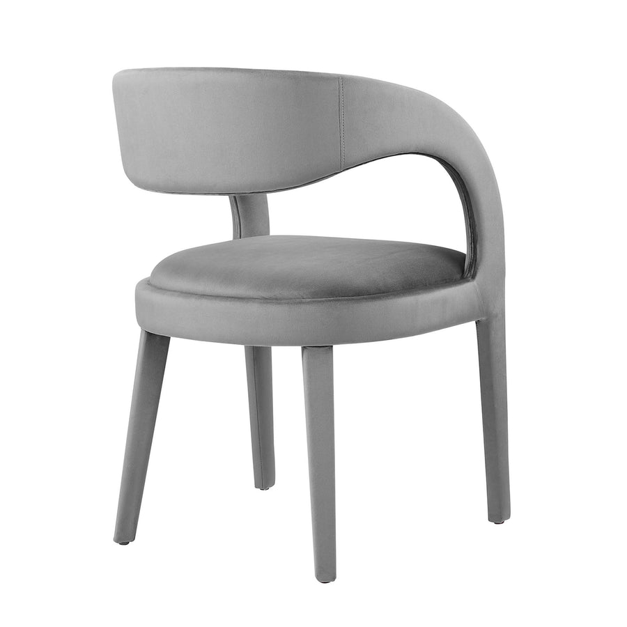 Iris Performance Velvet Dining Chair Set of 2 in Gray