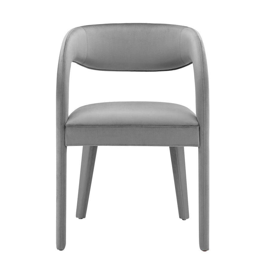 Iris Performance Velvet Dining Chair Set of 2 in Gray