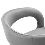 Iris Performance Velvet Dining Chair Set of 2 in Gray