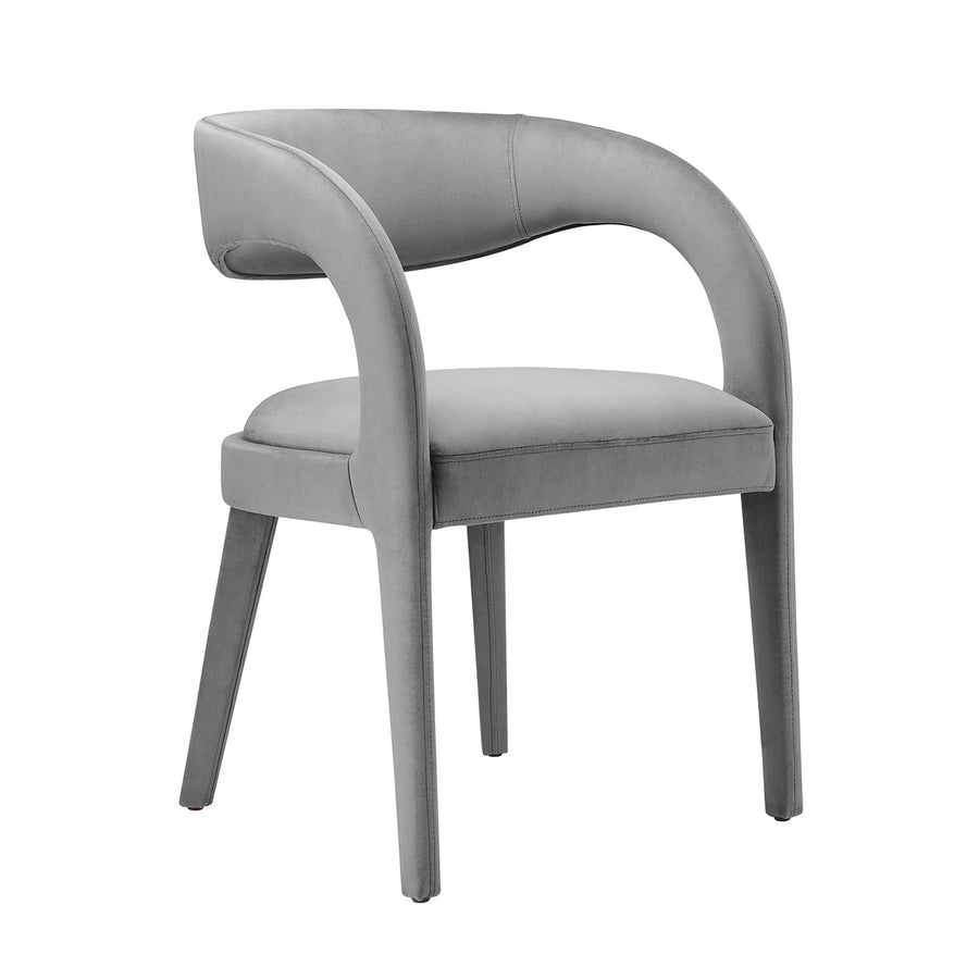 Iris Performance Velvet Dining Chair Set of 2 in Gray