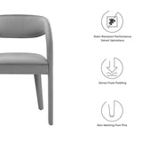 Iris Performance Velvet Dining Chair Set of 2 in Gray