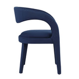 Iris Performance Velvet Dining Chair Set of 2 in Midnight Blue