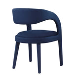 Iris Performance Velvet Dining Chair Set of 2 in Midnight Blue