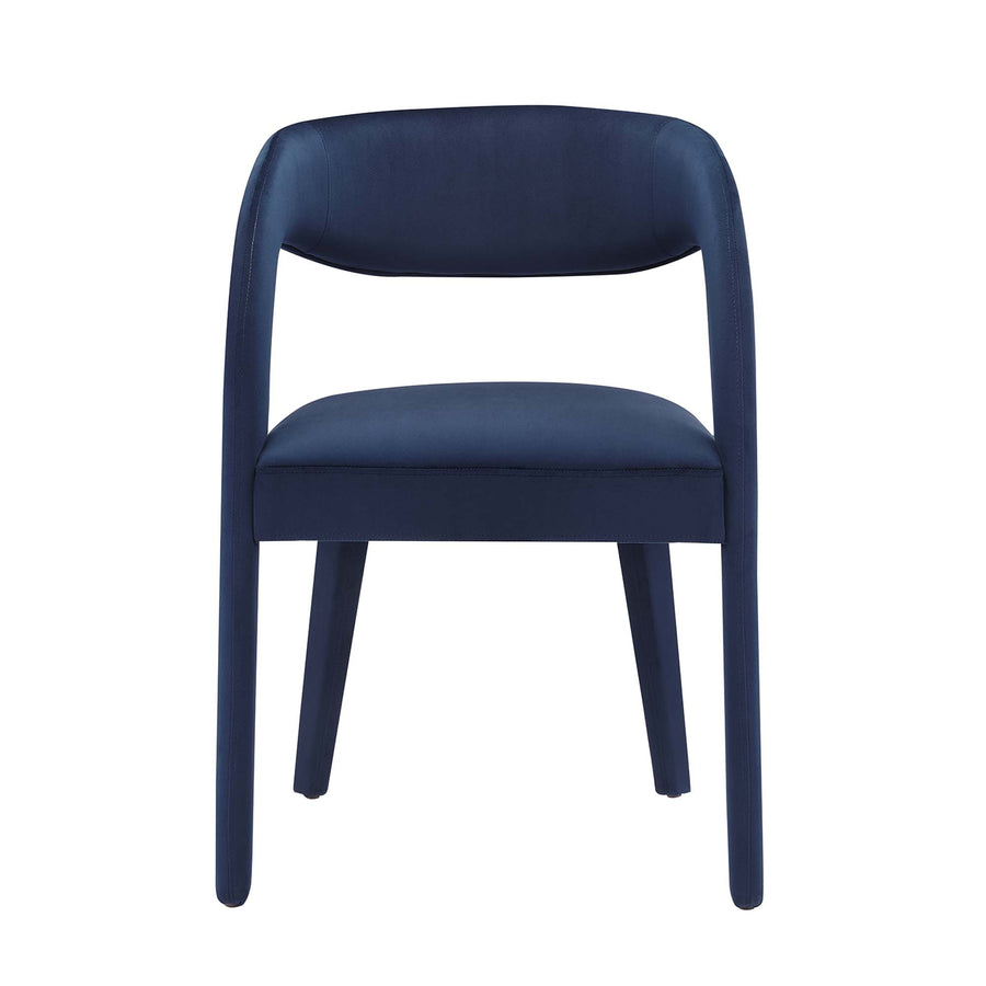 Iris Performance Velvet Dining Chair Set of 2 in Midnight Blue