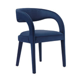 Iris Performance Velvet Dining Chair Set of 2 in Midnight Blue