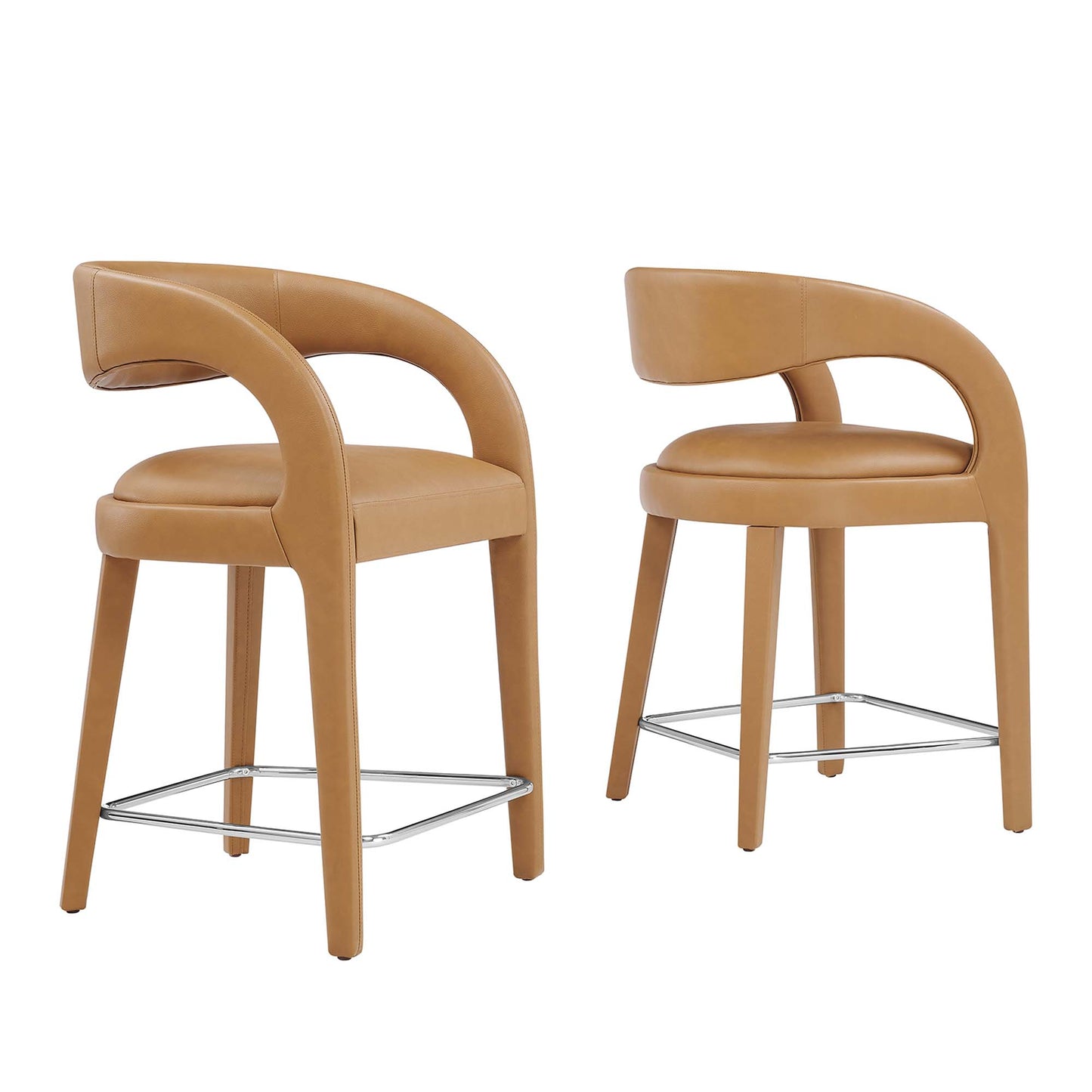 Pinnacle Vegan Leather Counter Stool Set of 2 by Furniture For America
