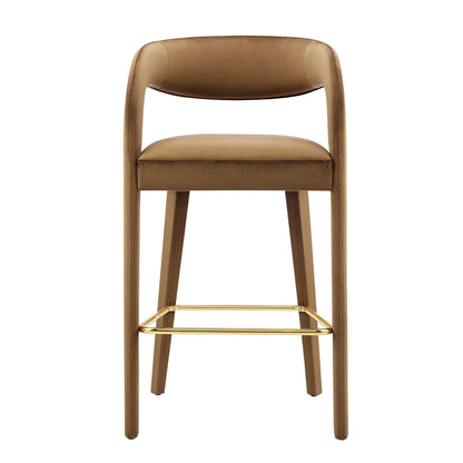Pinnacle Performance Velvet Bar Stool Set of 2 by Furniture For America